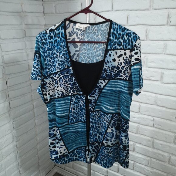 Classic Editions Ladies Animal Print Size XL Made in Canada Top - Picture 1 of 10